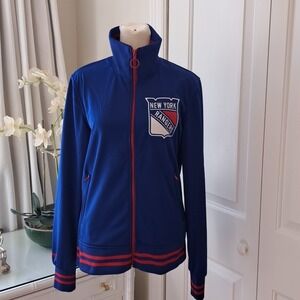 Mitchell & Ness Womens Classic‎ Hockey New York Rangers Fan Zip Up Jacket LG